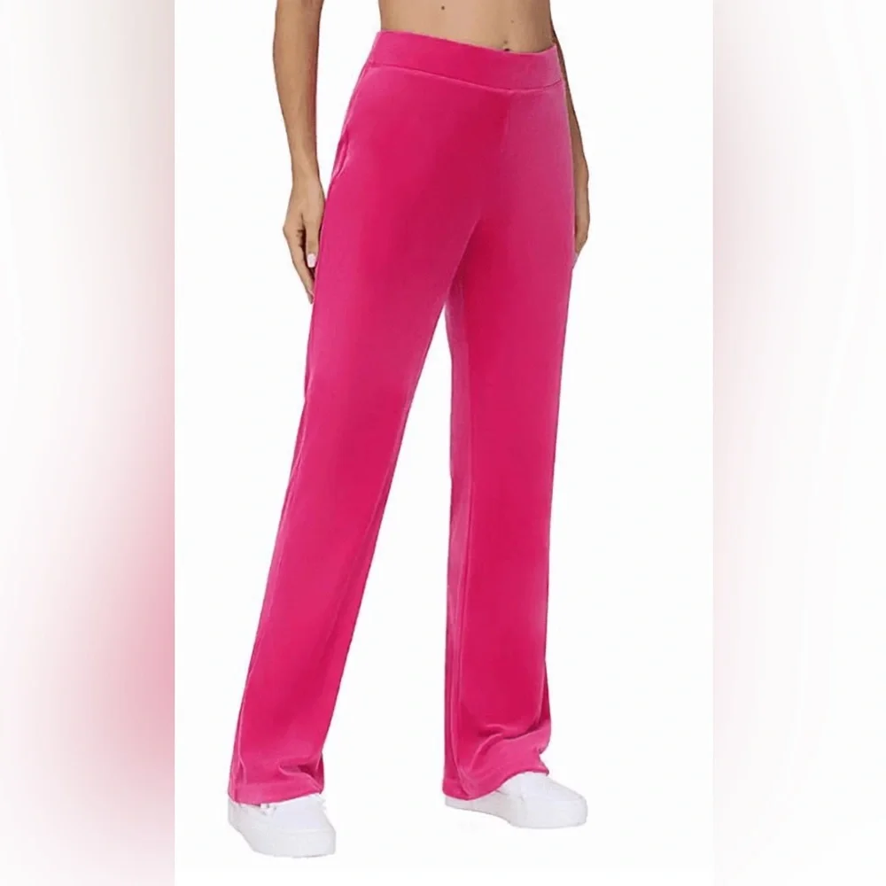 BRAND NEW Juicy Couture Hot Pink Velour Pants - Picture 2 of 2